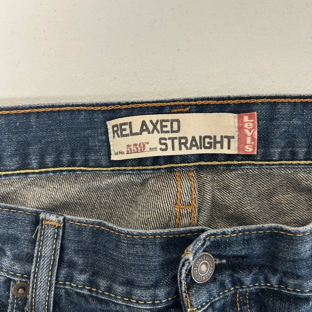 Levi's 559 Relaxed Straight Jeans Mens 38x34 Blue 100% Cotton Denim